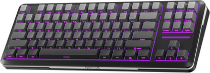 Wireless Mechanical Keyboard,3-Modes Bluetooth Gasket Hot Swappable TKL RGB Custom Keyboard,Pre-Lubed Switches,Side Printed PBT Gradient Keycaps, South-Facing Leds Socket